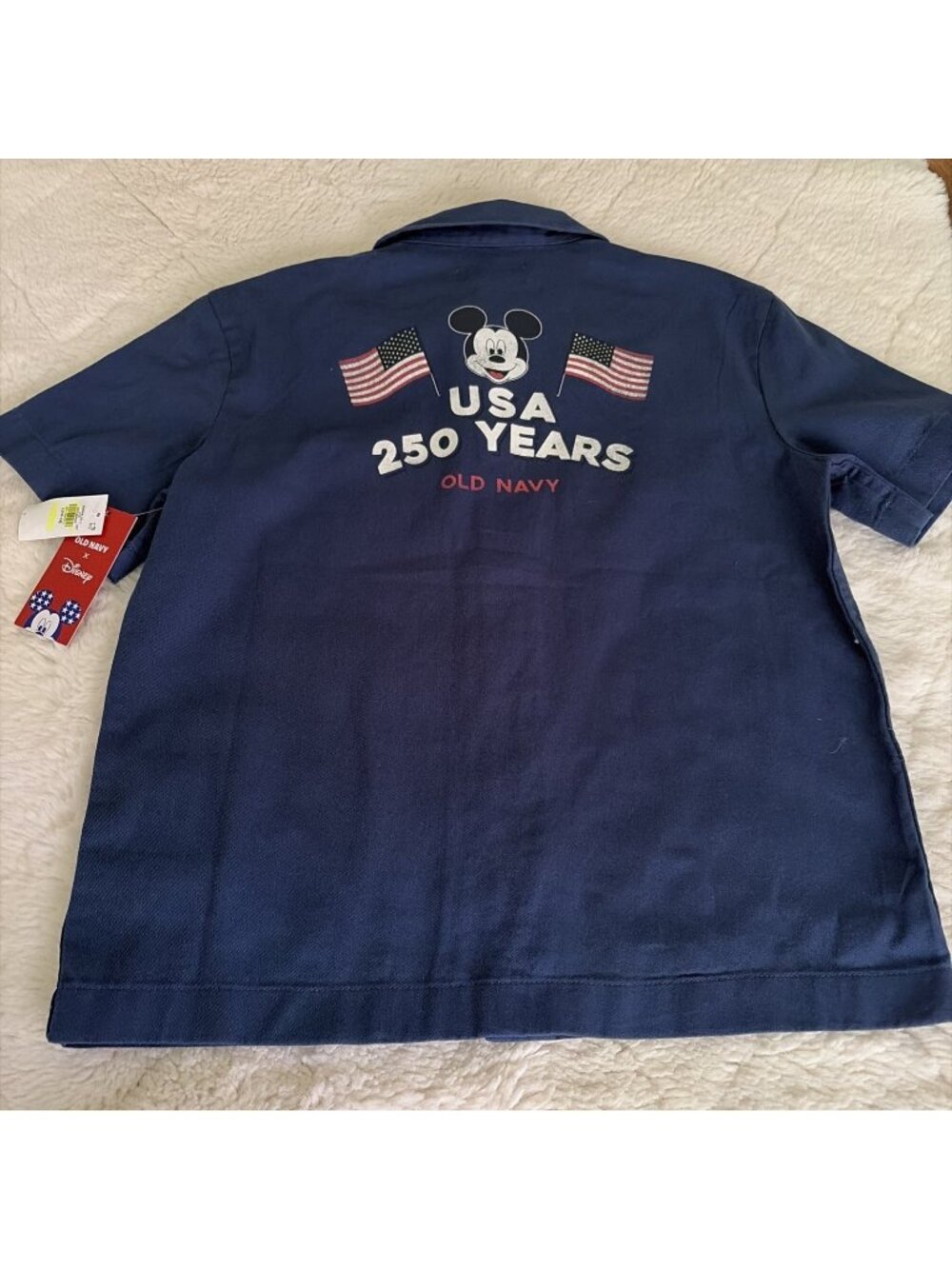 Old Navy Disney Mickey USA 250 Years Boys L 10/12 Garage Shirt